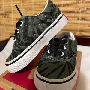 Tie dye green and black vans